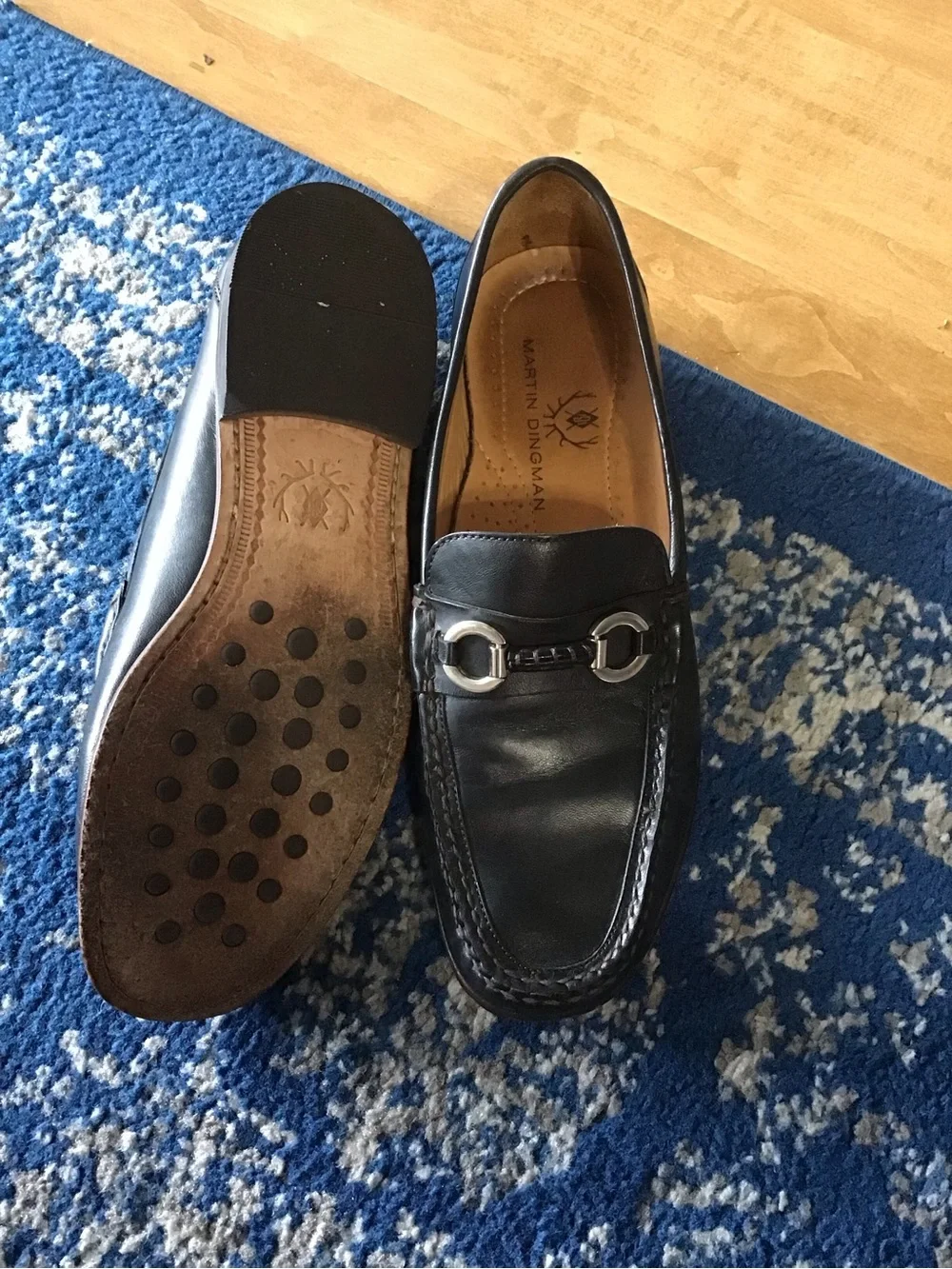 Martin Dingman Leather Bit Loafers with Silver Hardware